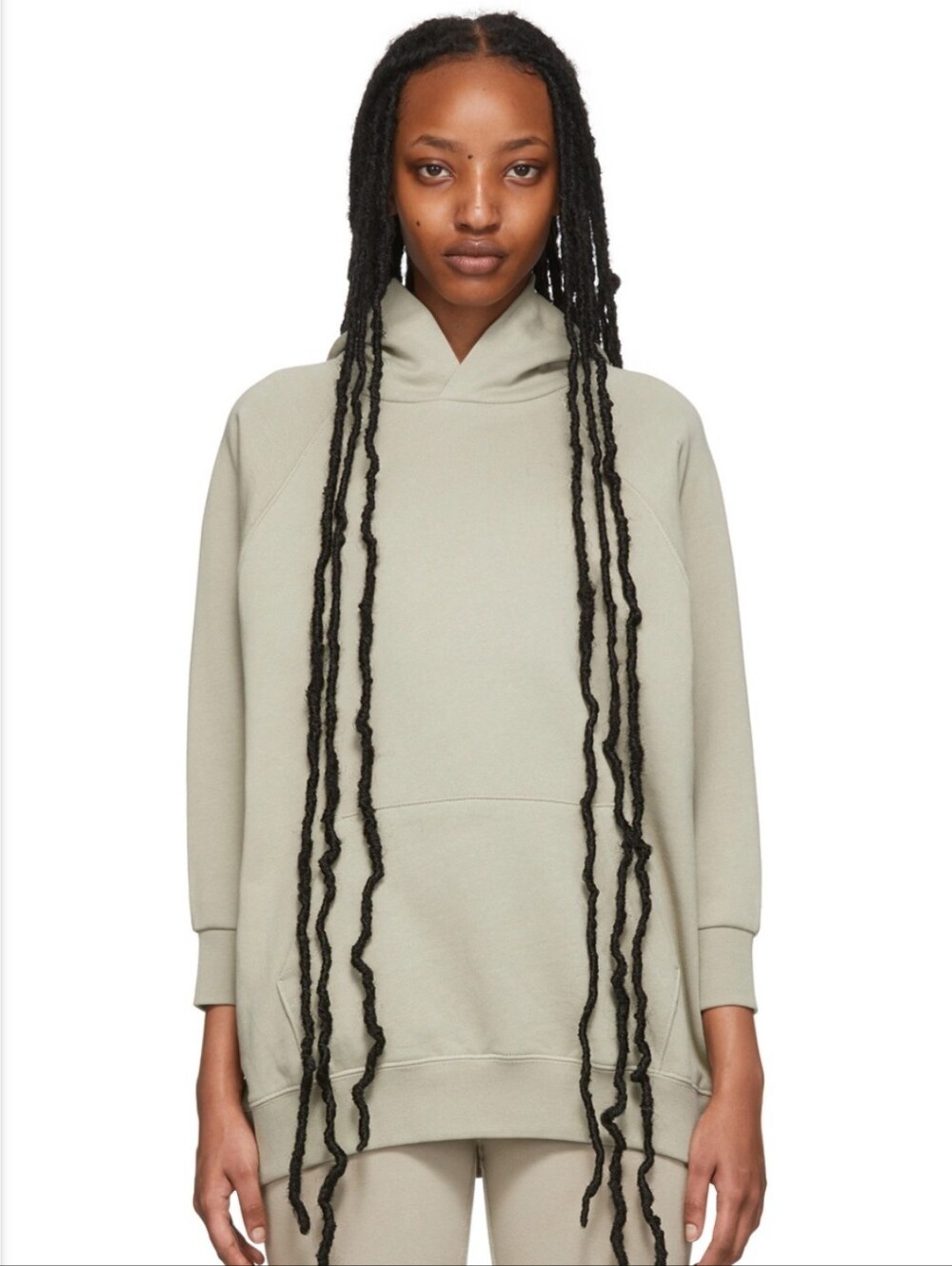 Essentials Sage Green Three-Quarter Sleeve '1977' Hoodie - Picture 2 of 11